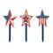 Glitzhome&#xAE; Wood Patriotic Star Yard Stakes, 3ct.